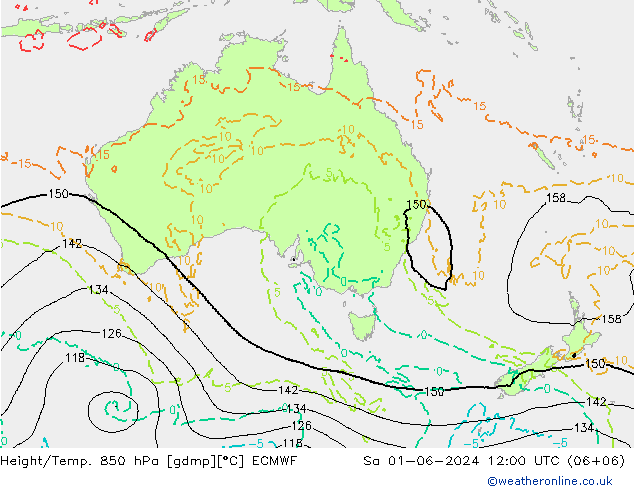 Z500/Yağmur (+YB)/Z850 ECMWF Cts 01.06.2024 12 UTC