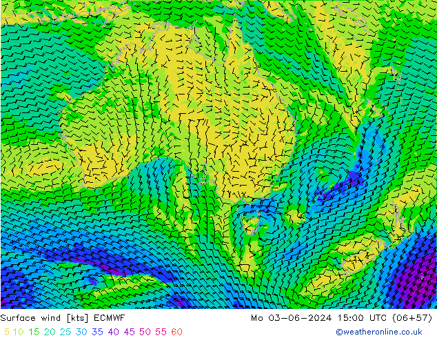 Surface wind ECMWF Mo 03.06.2024 15 UTC