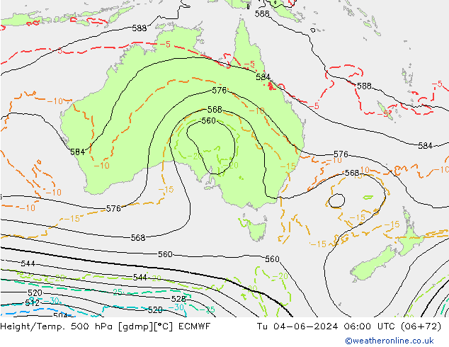 Z500/Regen(+SLP)/Z850 ECMWF di 04.06.2024 06 UTC
