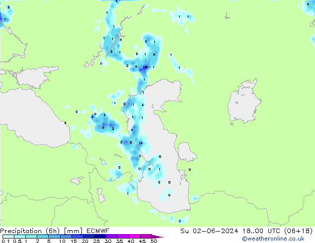 Z500/Rain (+SLP)/Z850 ECMWF Вс 02.06.2024 00 UTC