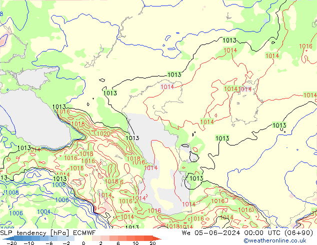 SLP tendency ECMWF We 05.06.2024 00 UTC