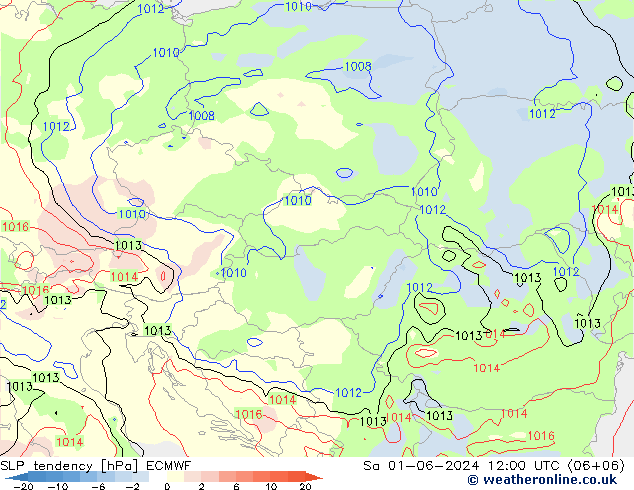 SLP tendency ECMWF Sáb 01.06.2024 12 UTC