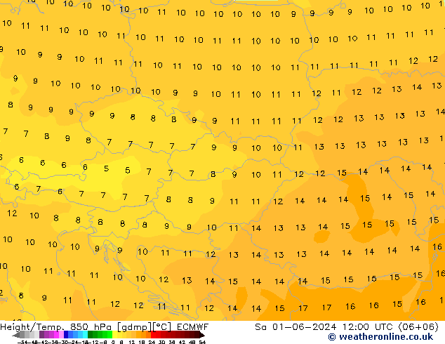 Z500/Yağmur (+YB)/Z850 ECMWF Cts 01.06.2024 12 UTC