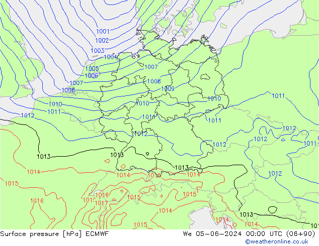 pression de l'air ECMWF mer 05.06.2024 00 UTC