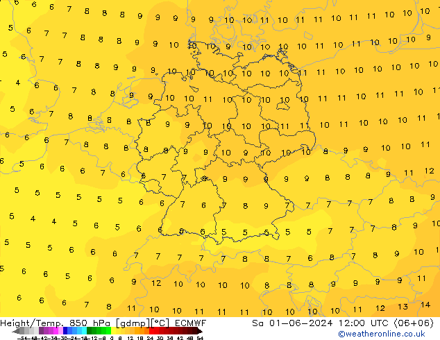 Z500/Rain (+SLP)/Z850 ECMWF Sa 01.06.2024 12 UTC