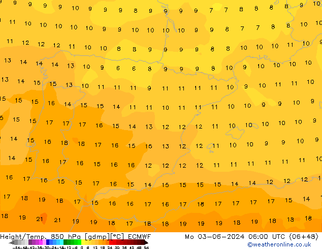 Z500/Rain (+SLP)/Z850 ECMWF lun 03.06.2024 06 UTC