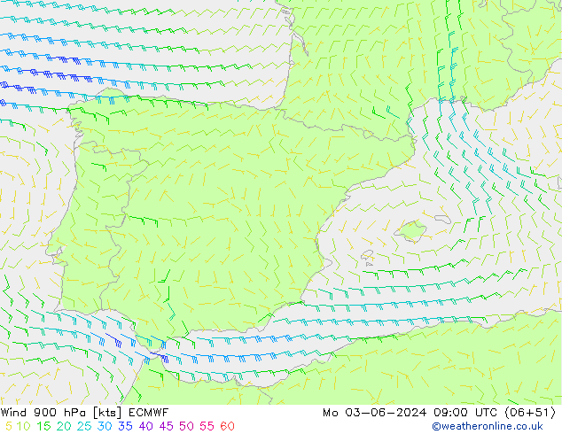 Wind 900 hPa ECMWF ma 03.06.2024 09 UTC