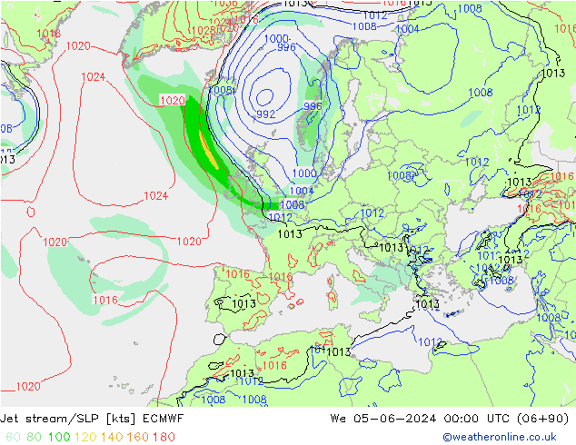 Courant-jet ECMWF mer 05.06.2024 00 UTC