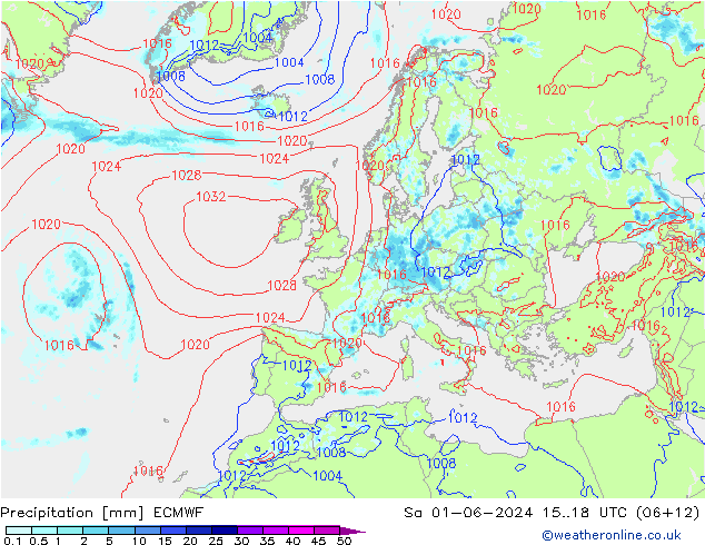 Precipitación ECMWF sáb 01.06.2024 18 UTC