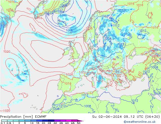 Precipitación ECMWF dom 02.06.2024 12 UTC