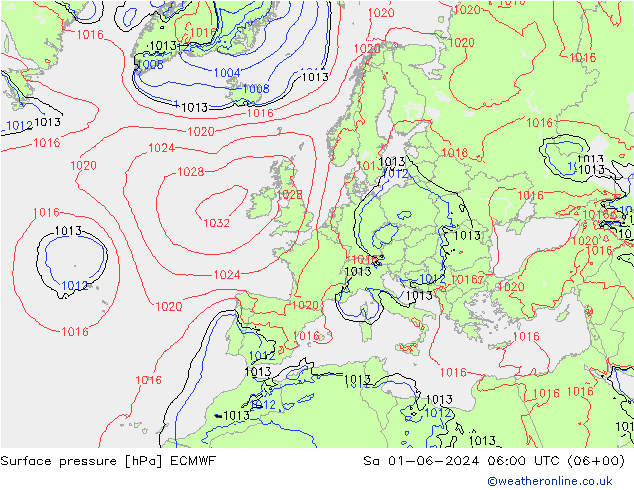 pression de l'air ECMWF sam 01.06.2024 06 UTC