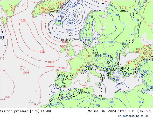 pression de l'air ECMWF lun 03.06.2024 18 UTC
