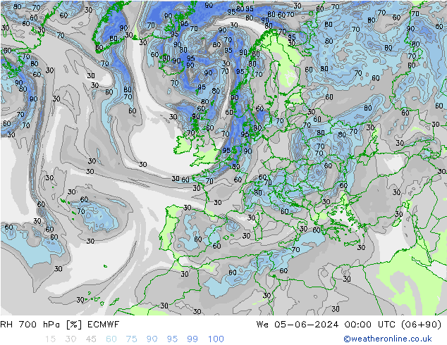 RH 700 hPa ECMWF We 05.06.2024 00 UTC