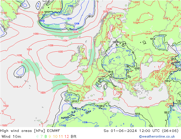 High wind areas ECMWF Sa 01.06.2024 12 UTC