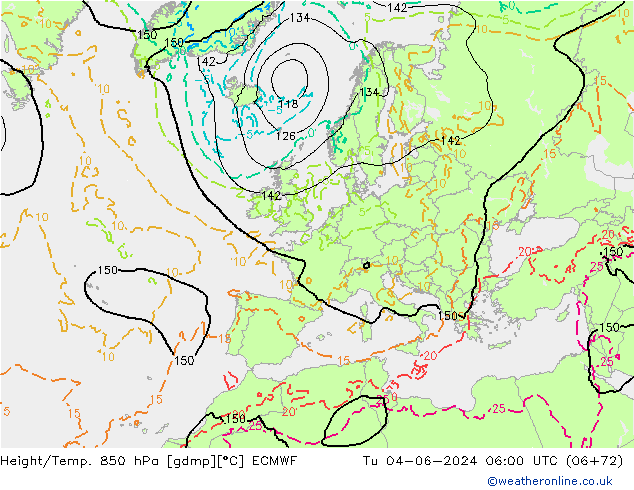 Height/Temp. 850 hPa ECMWF Ter 04.06.2024 06 UTC