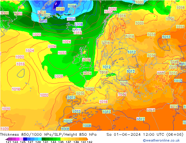 Thck 850-1000 hPa ECMWF 星期六 01.06.2024 12 UTC