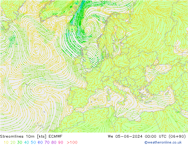 ветер 10m ECMWF ср 05.06.2024 00 UTC