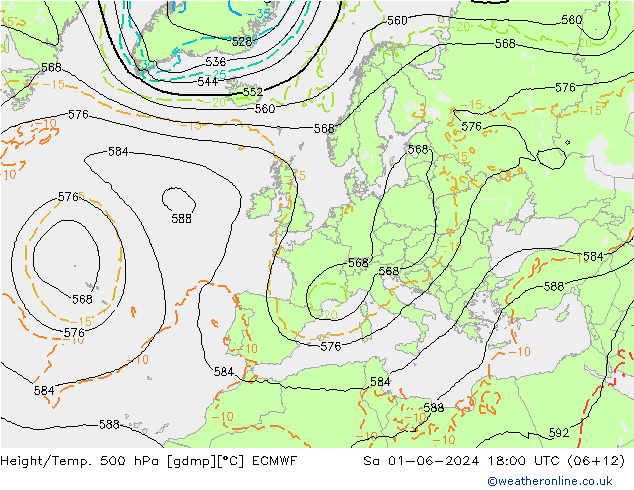 Z500/Regen(+SLP)/Z850 ECMWF za 01.06.2024 18 UTC