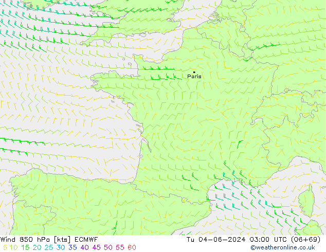 Wind 850 hPa ECMWF di 04.06.2024 03 UTC