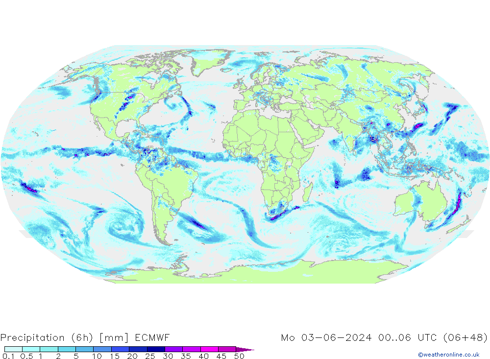 Z500/Yağmur (+YB)/Z850 ECMWF Pzt 03.06.2024 06 UTC