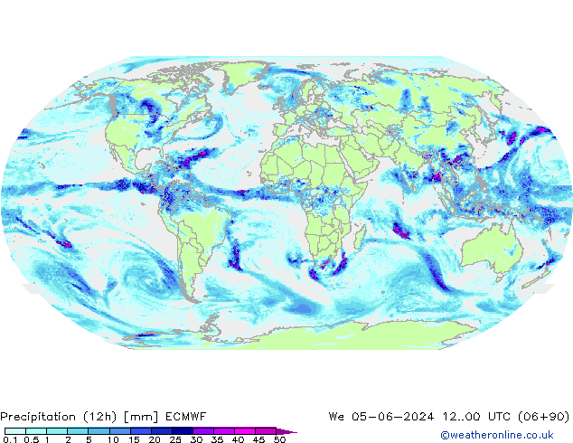 Précipitation (12h) ECMWF mer 05.06.2024 00 UTC