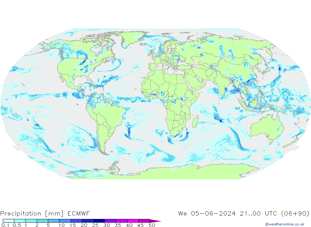 Srážky ECMWF St 05.06.2024 00 UTC