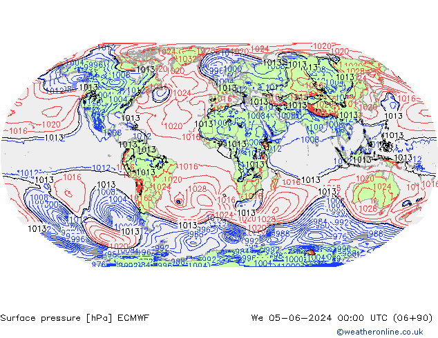 Surface pressure ECMWF We 05.06.2024 00 UTC