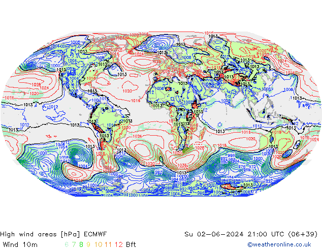 Windvelden ECMWF zo 02.06.2024 21 UTC
