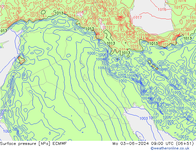 pression de l'air ECMWF lun 03.06.2024 09 UTC