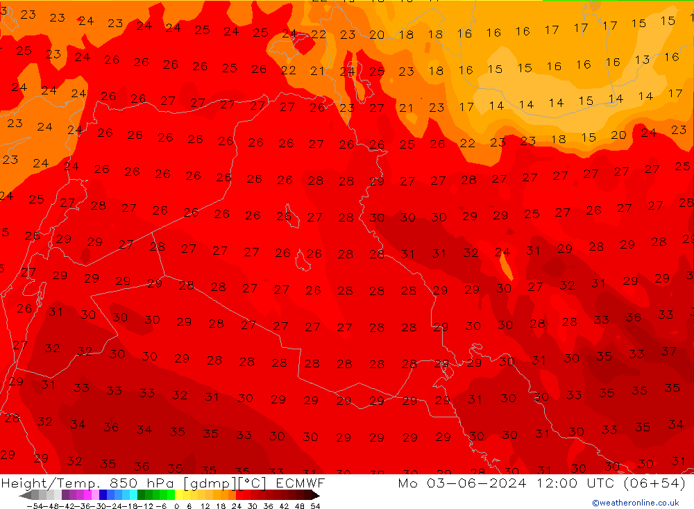 Z500/Regen(+SLP)/Z850 ECMWF ma 03.06.2024 12 UTC