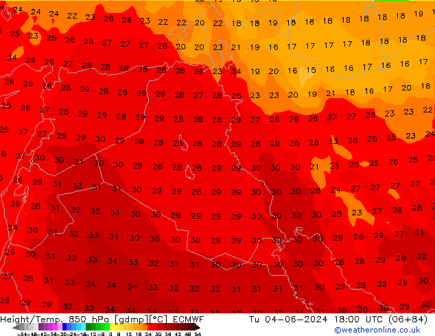 Z500/Regen(+SLP)/Z850 ECMWF di 04.06.2024 18 UTC