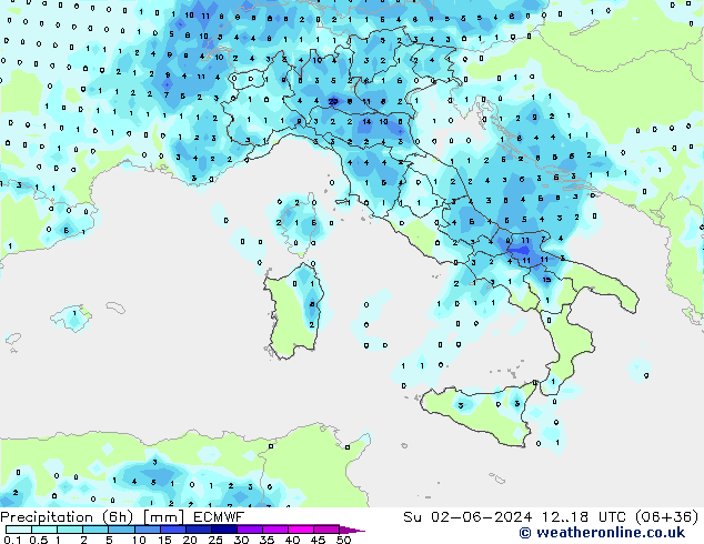 Z500/Rain (+SLP)/Z850 ECMWF Вс 02.06.2024 18 UTC