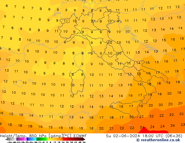 Z500/Rain (+SLP)/Z850 ECMWF Вс 02.06.2024 18 UTC