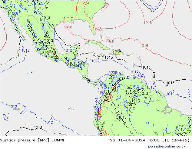 Yer basıncı ECMWF Cts 01.06.2024 18 UTC