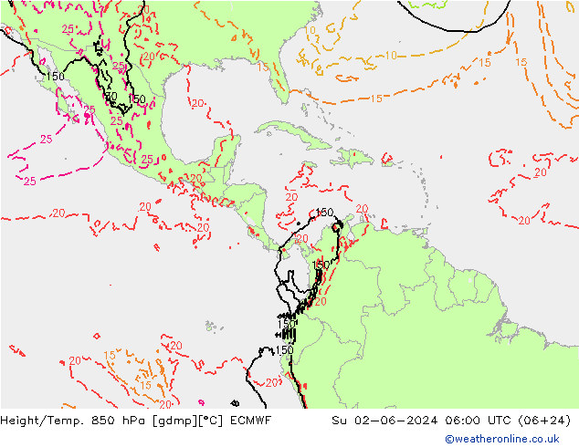 Z500/Regen(+SLP)/Z850 ECMWF zo 02.06.2024 06 UTC