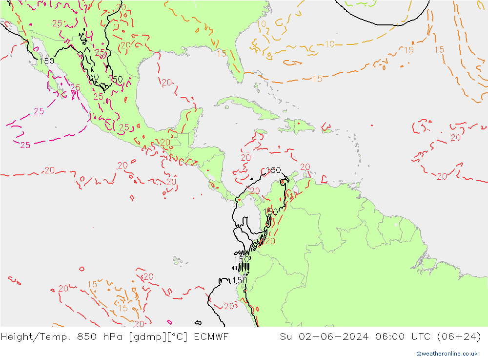 Z500/Rain (+SLP)/Z850 ECMWF Ne 02.06.2024 06 UTC