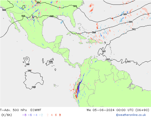 T-Adv. 500 hPa ECMWF Çar 05.06.2024 00 UTC