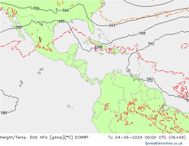 Yükseklik/Sıc. 500 hPa ECMWF Sa 04.06.2024 00 UTC