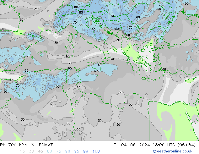 RV 700 hPa ECMWF di 04.06.2024 18 UTC