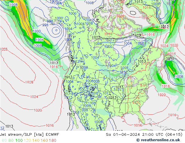 джет/приземное давление ECMWF сб 01.06.2024 21 UTC