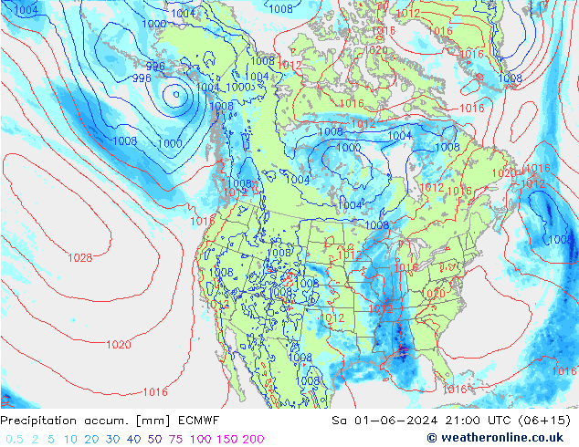 Toplam Yağış ECMWF Cts 01.06.2024 21 UTC