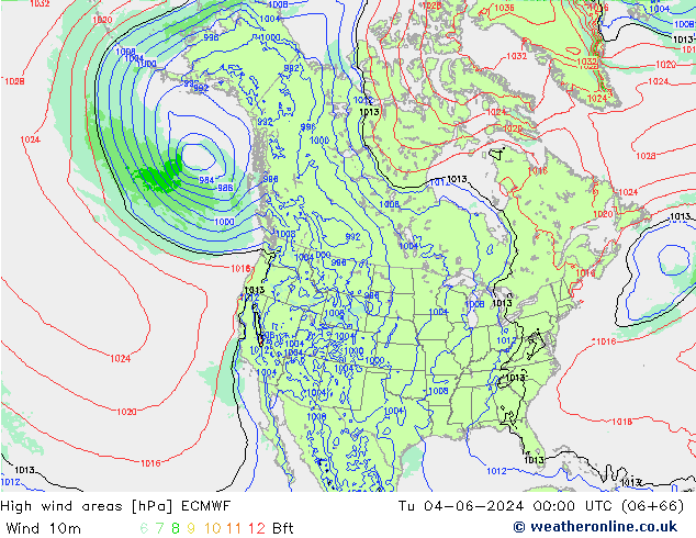 High wind areas ECMWF Tu 04.06.2024 00 UTC