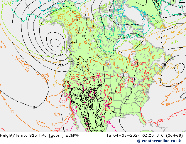 Hoogte/Temp. 925 hPa ECMWF di 04.06.2024 03 UTC