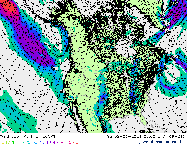 Wind 850 hPa ECMWF zo 02.06.2024 06 UTC