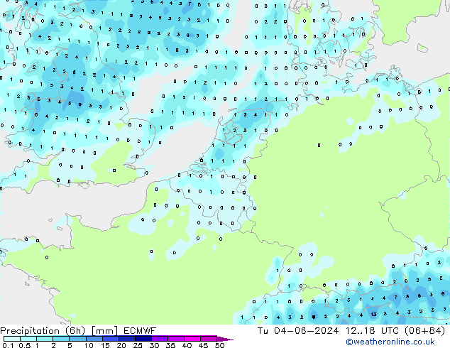 Z500/Yağmur (+YB)/Z850 ECMWF Sa 04.06.2024 18 UTC