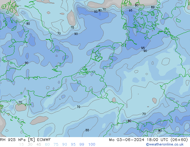 RH 925 hPa ECMWF Po 03.06.2024 18 UTC