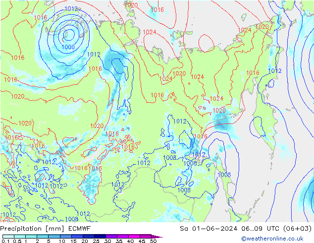 precipitação ECMWF Sáb 01.06.2024 09 UTC