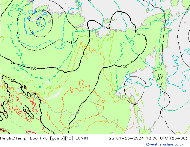 Z500/Yağmur (+YB)/Z850 ECMWF Cts 01.06.2024 12 UTC