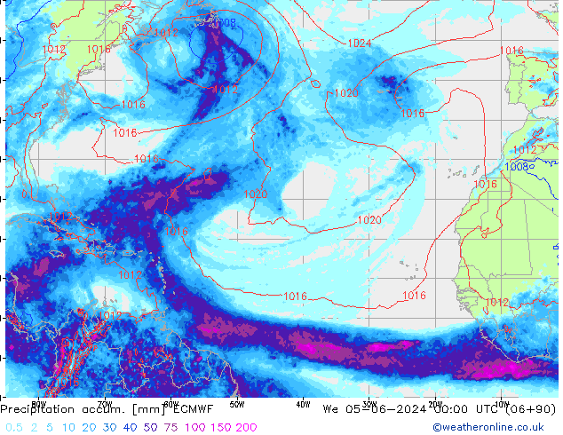 Precipitation accum. ECMWF Qua 05.06.2024 00 UTC