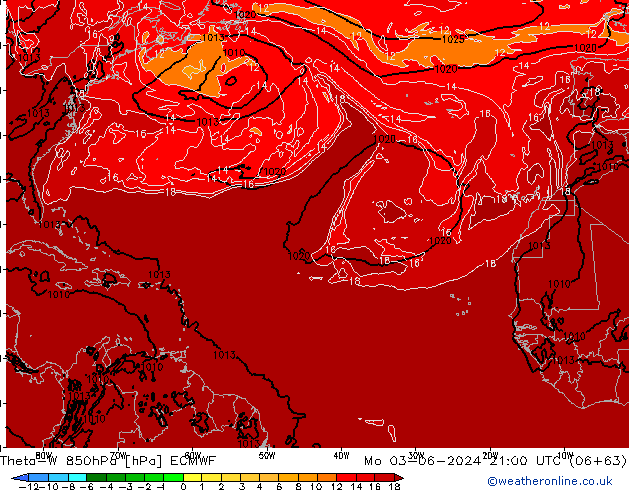 Theta-W 850hPa ECMWF lun 03.06.2024 21 UTC